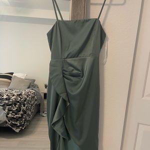 Sz small LuLus special occasion dress. Sage green,worn once, excellent condition